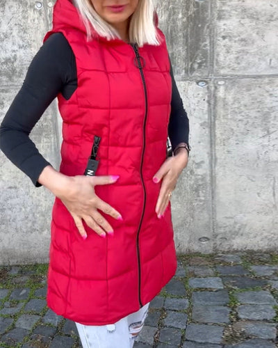 Melody | Sleeveless Padded Jacket with Zippered Hood