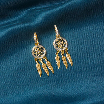 Dreamcatcher 14k Solid Gold Earrings