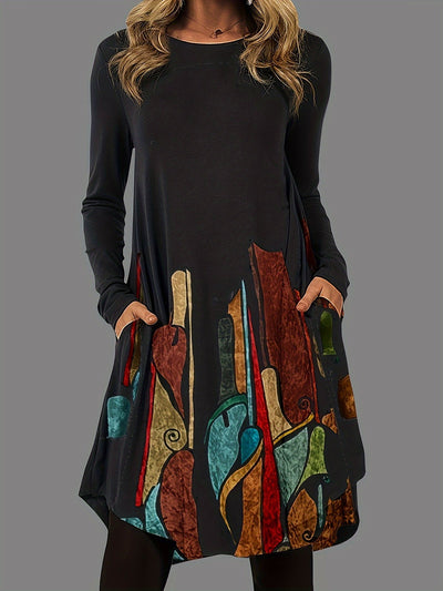 Talia Dress – Artistic Design, Elegant Fit, and Flattering Tummy Coverage