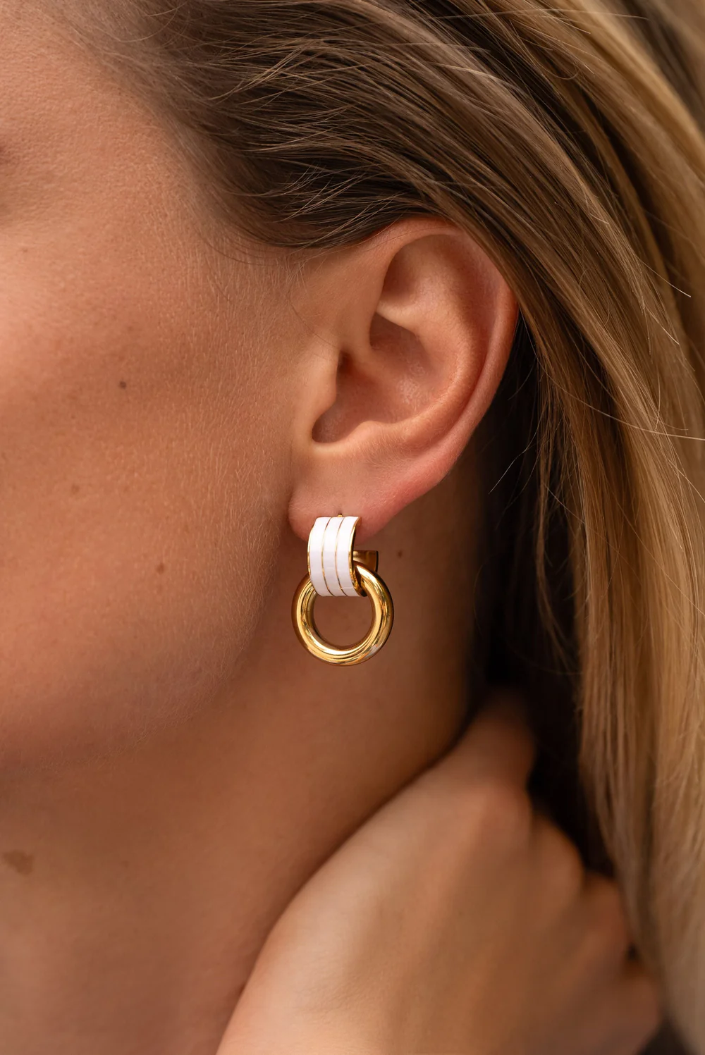 Classic Enamel Hoop Earrings