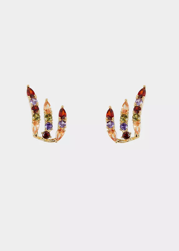 Multi Crystal Stud Earrings