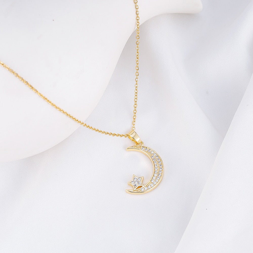 Crescent Moon Charm Necklace