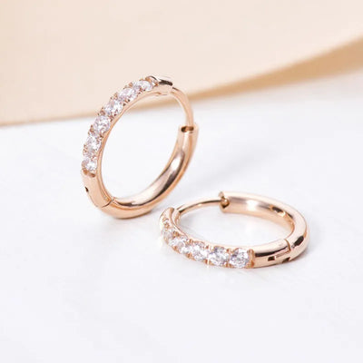 1 pair Titanium steel Small Hoops Ear Buckle Earrings for Women Crystal Cz Cartilage Helix Piercing Tragus Circle Jewelry