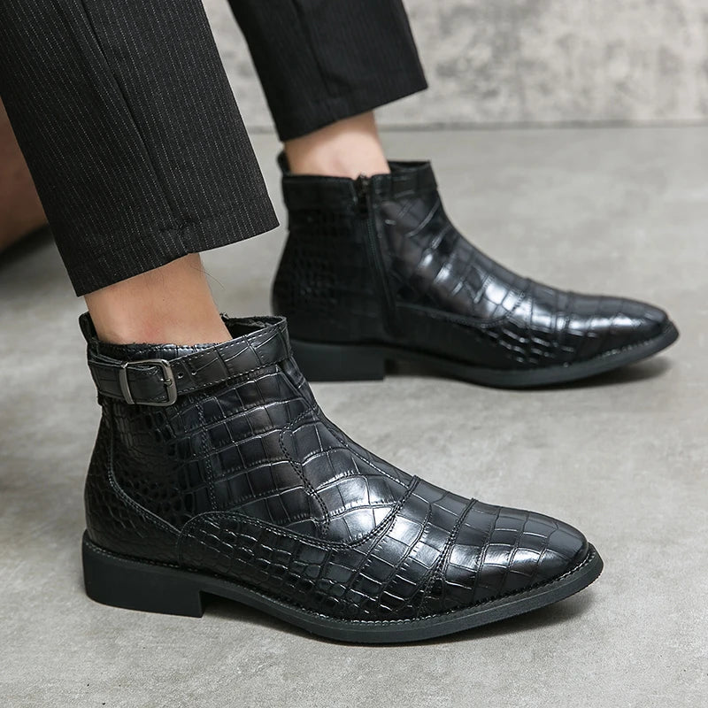 Baron | Leather boots with buckle