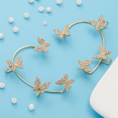 Exquisite Sparkling Zircon Leaves Ear Cuff Stud Earring for Women Silver Color Cubic Zirconia Earrings Party Jewelry